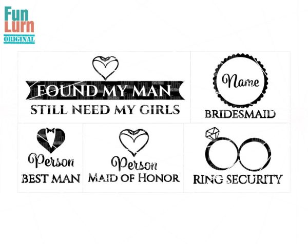 Wedding SVG,Mr., Mrs. , invite, Groomsman , Bridesmaid,Best Man,Maid of Honor,Bride ,Groom, Ring security, svg dxf png eps files