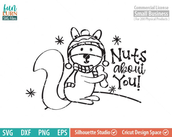 Cute Squirrel svg, Cute Chipmunk, Nuts about you, muffler, Sweater, Cap , snow, Winter woodland creatures, snowflakes SVG DXF eps png