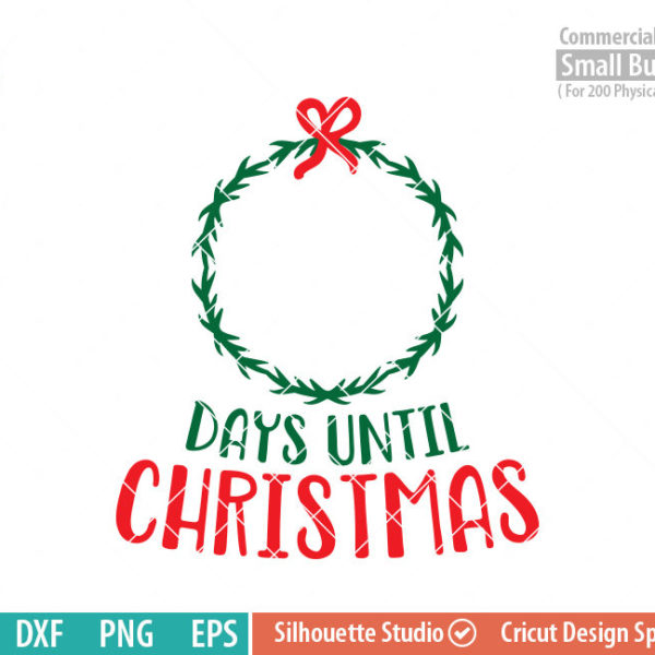 Days until Christmas svg Wreath - FunLurn SVG