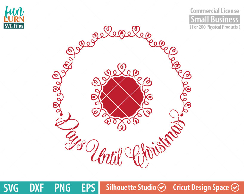 Download Days until Christmas svg, Circular Charger Plate - FunLurn