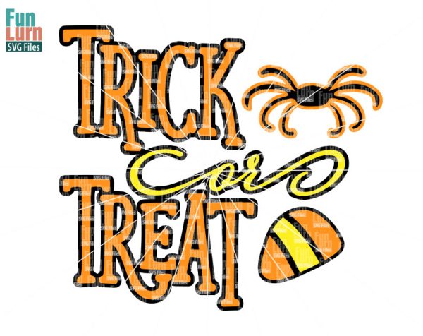 Halloween svg, Trick or Treat SVG , spider, candy corn, october, svg,png, dxf, eps for silhouette cricut etc.