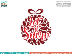 Let it snow svg, Glass Block Ornament, Christmas SVG, leaf, leaves, swirl, dxf, eps png for silhouette cameo, cricut air etc