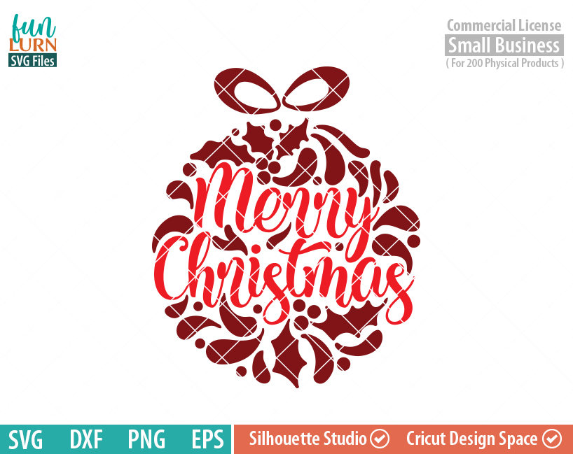 Download Merry Christmas svg, Ornamnent SVG - FunLurn