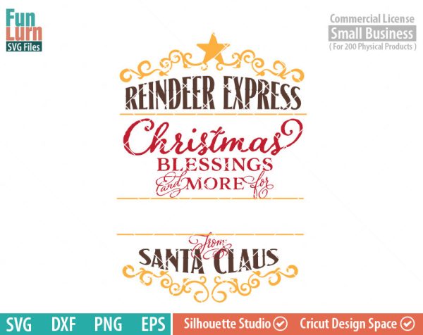 Santa Bag Design svg, Christmas SVG, Special Delivery, Reindeer Express, Luxury Santa bag svg png dxf eps , Cameo file, cricut file