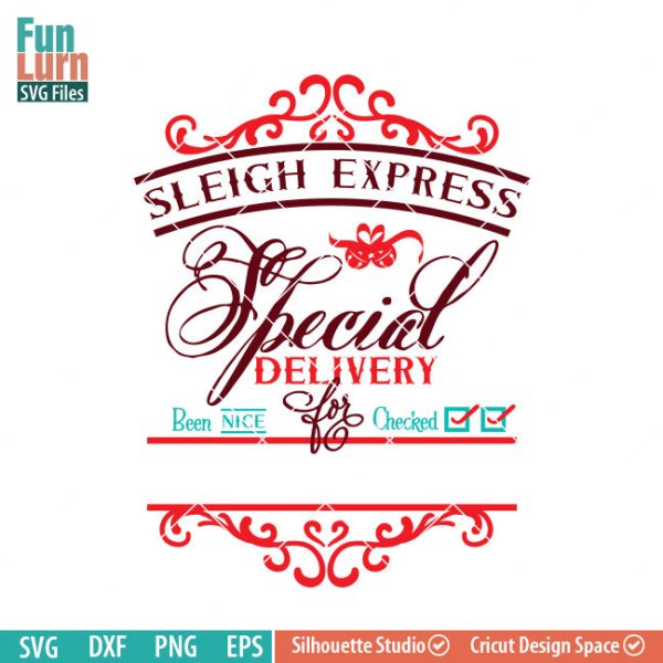 Santa bag Design svg, Christmas SVG, Special Delivery, Sleigh Express, Luxury Santa bag svg png dxf eps for Silhouette Cameo, Cricut Air