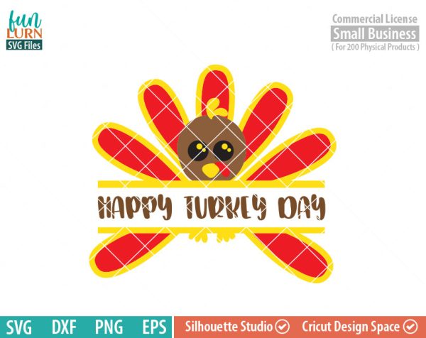 Cutest Turkey Monogram, Split turkey Monogram, happy turkey day svg, Thanksgiving SVG, Happy thanksgiving SVG svg, dxf file,