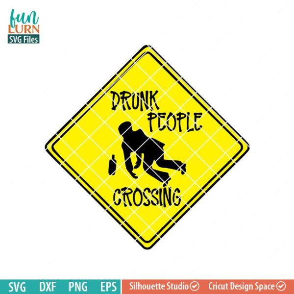 Drunk People crossing, Caution, alcohol, beware drunk people crossing sign, road sign, hang over, svg, dxf, eps, png files
