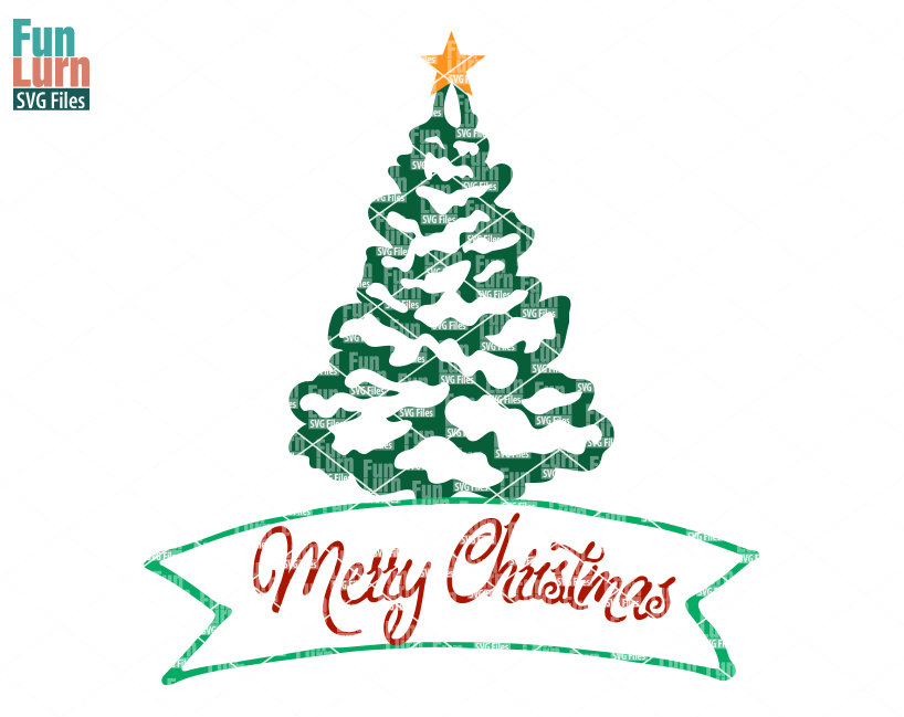 Merry Christmas SVG, Christmas SVG, Christmas Tree, Star, word tree