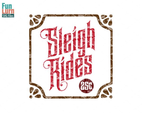 Sleigh Rides Sign SVG