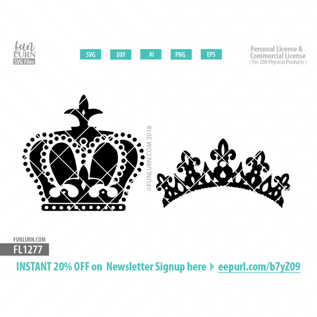 King Queen crowns SVG - FunLurn