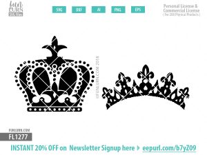 King Queen crowns SVG