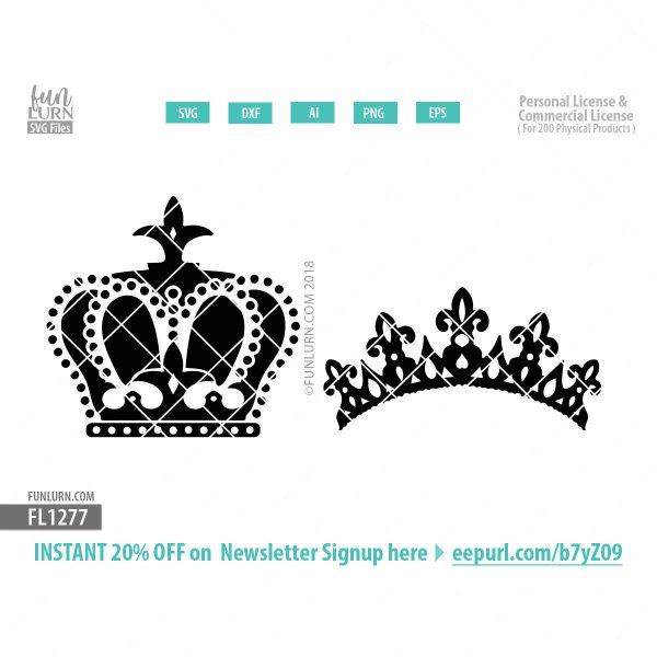 King Queen crowns SVG