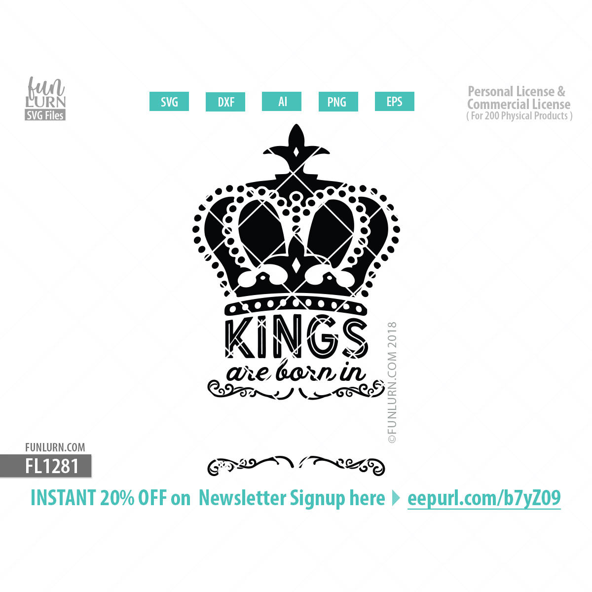Download Kings are born in Blank svg - FunLurn