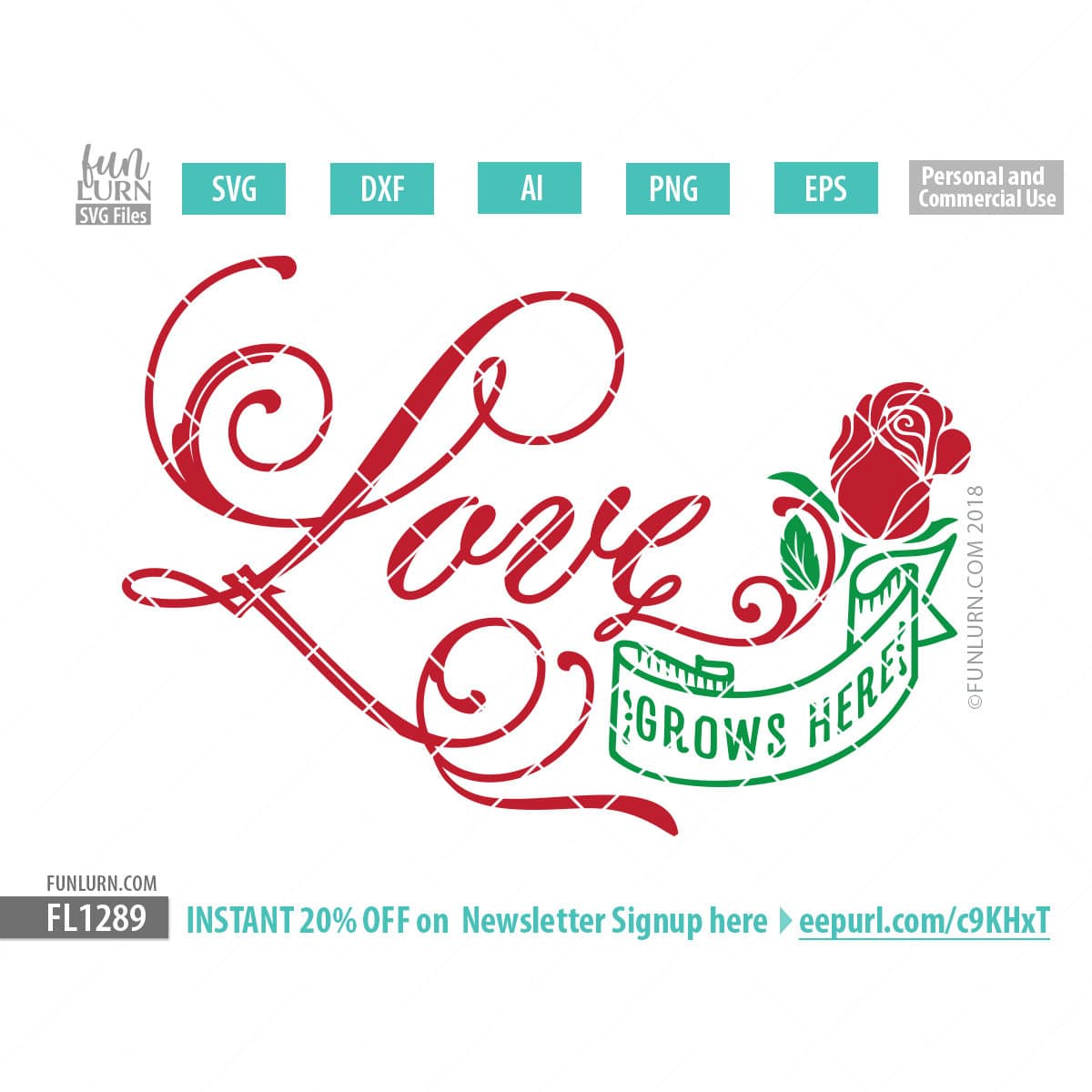 Download Love grows here SVG - FunLurn