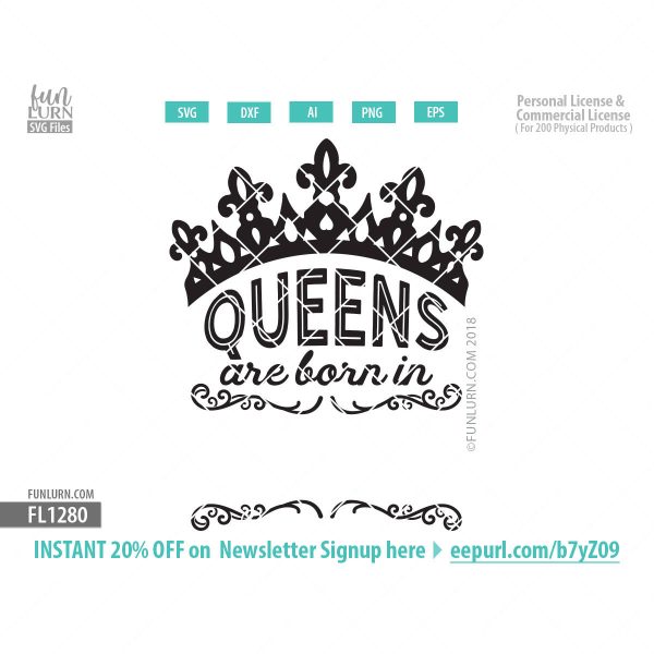 Queens are born in Blank SVG file