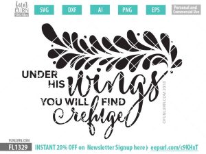 Under his wings you will find refuge svg