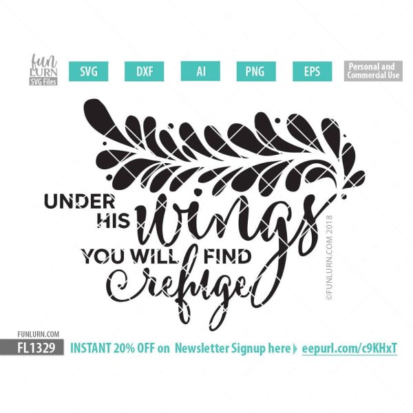 Under his wings you will find refuge svg