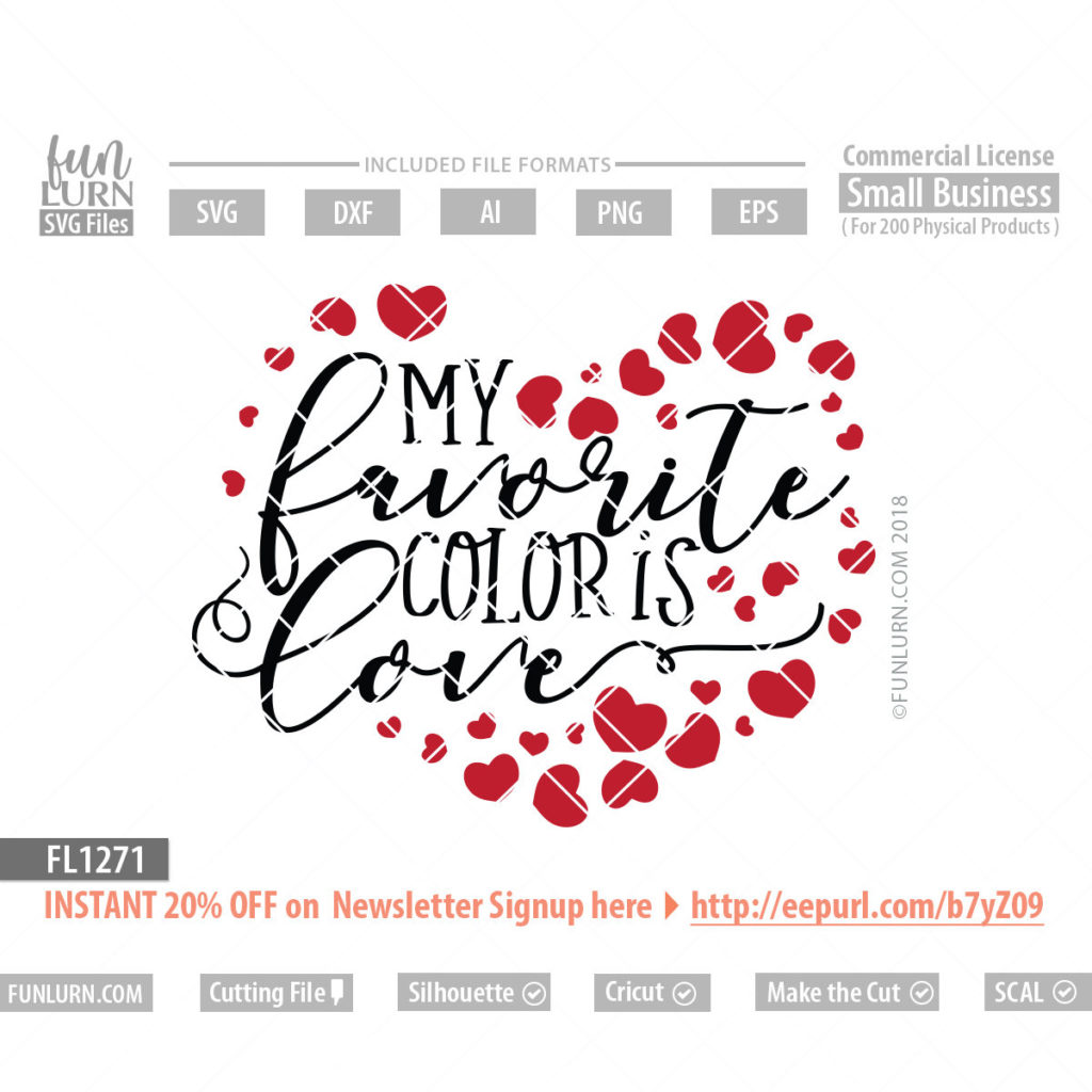 Download My favorite color is love SVG - FunLurn