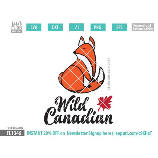 Wild Canadian Cute Fox SVG