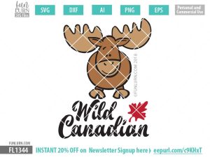 Wild Canadian Cute Moose SVG