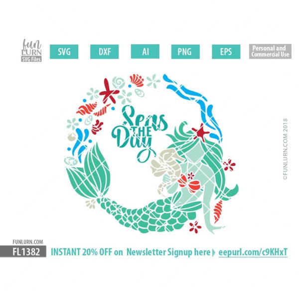 Mermaid Wreath SVG