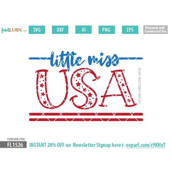 Little Miss USA SVG