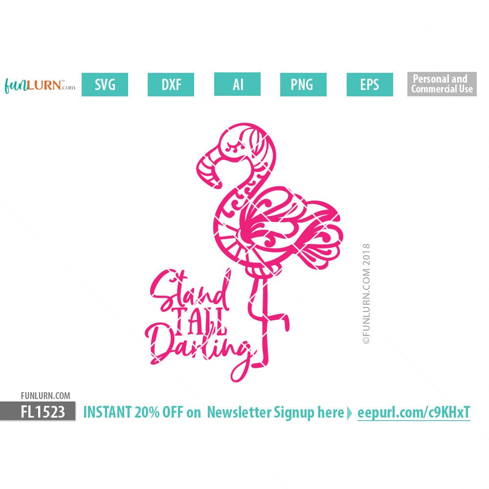 Download Beachy Flamingo Stand tall darling SVG - FunLurn