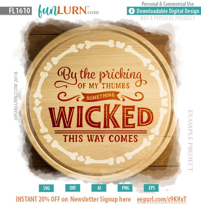 Halloween Round Sign Design Something Wicked This Way Comes SVG