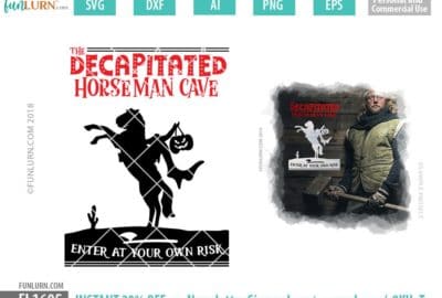 The decapitated horseman cave SVG