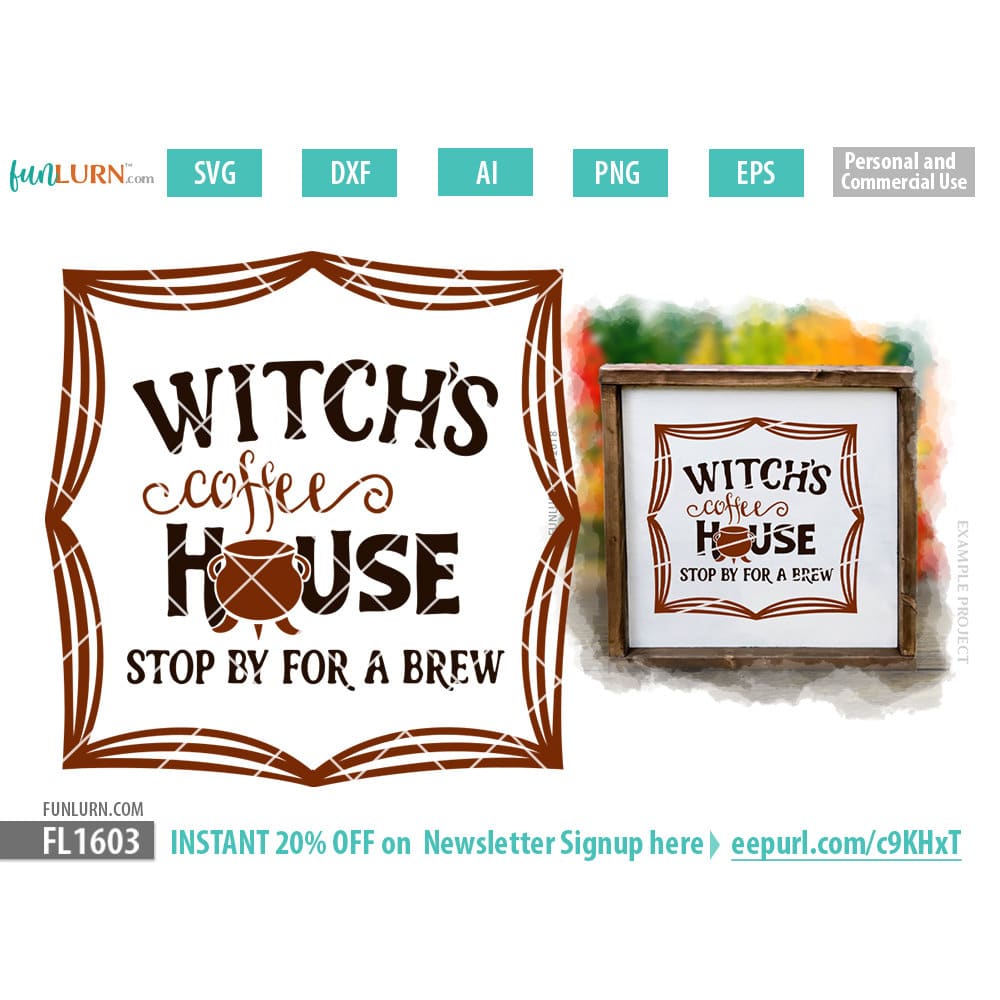 Witch's coffee house, stop by for a brew SVG - FunLurn