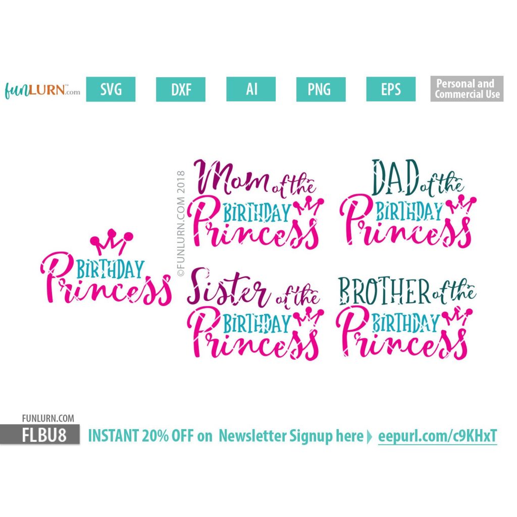 Download Birthday Princess SVG , Mom of the Birthday Princess , Dad of the Birthday Princess, Brother of ...