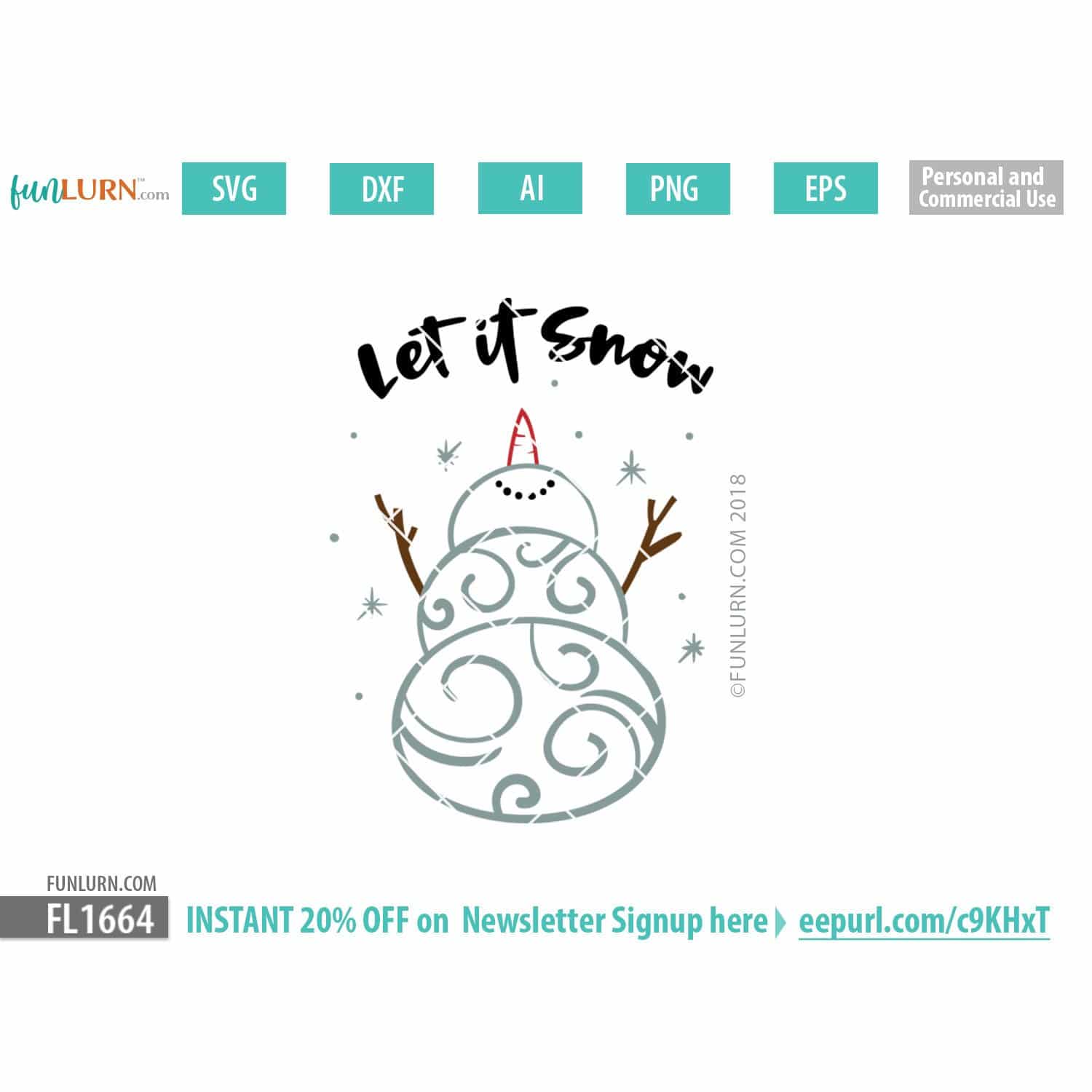 Download Let It Snow Svg Swirly Snowman Funlurn