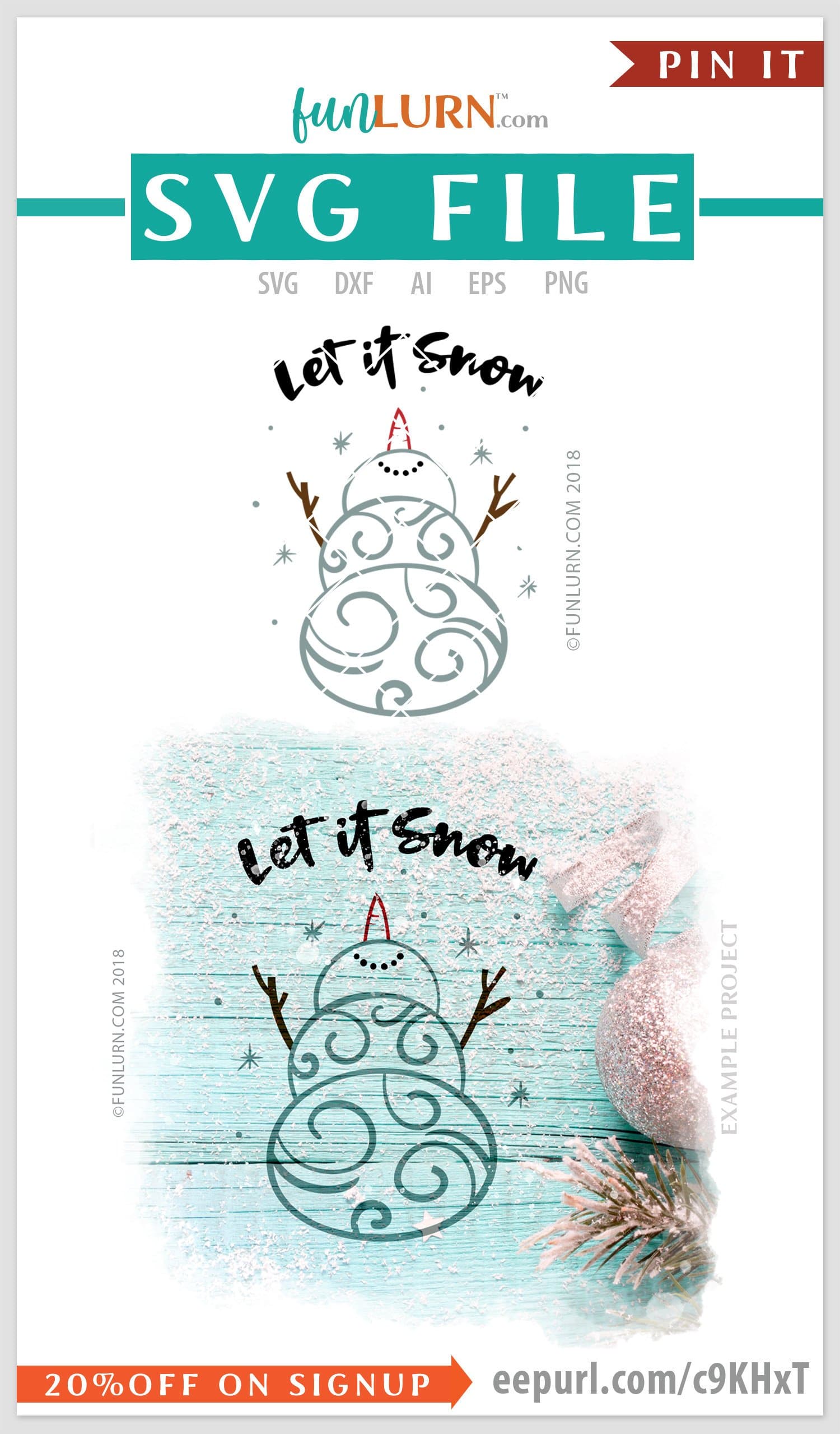 Let It Snow Svg Swirly Snowman Funlurn