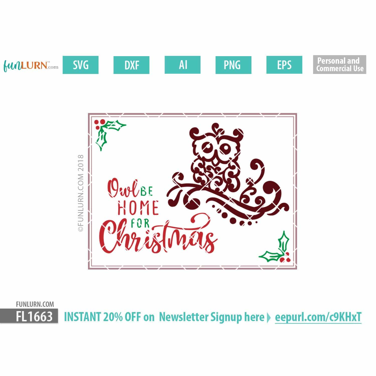Download Owl Be Home For Christmas Svg Funlurn