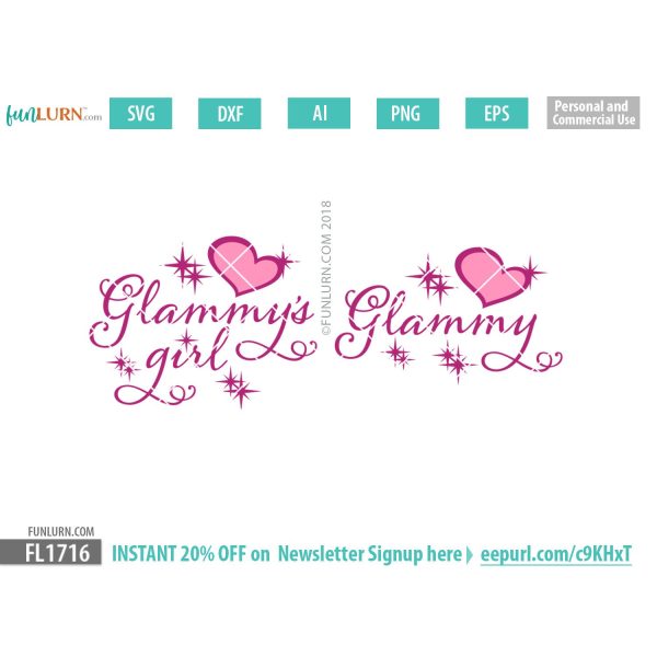 Glammy's girl SVG, Glammy SVG