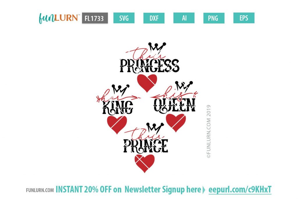 Download Her King SVG, His Queen SVG, Their Prince SVG, Their ...