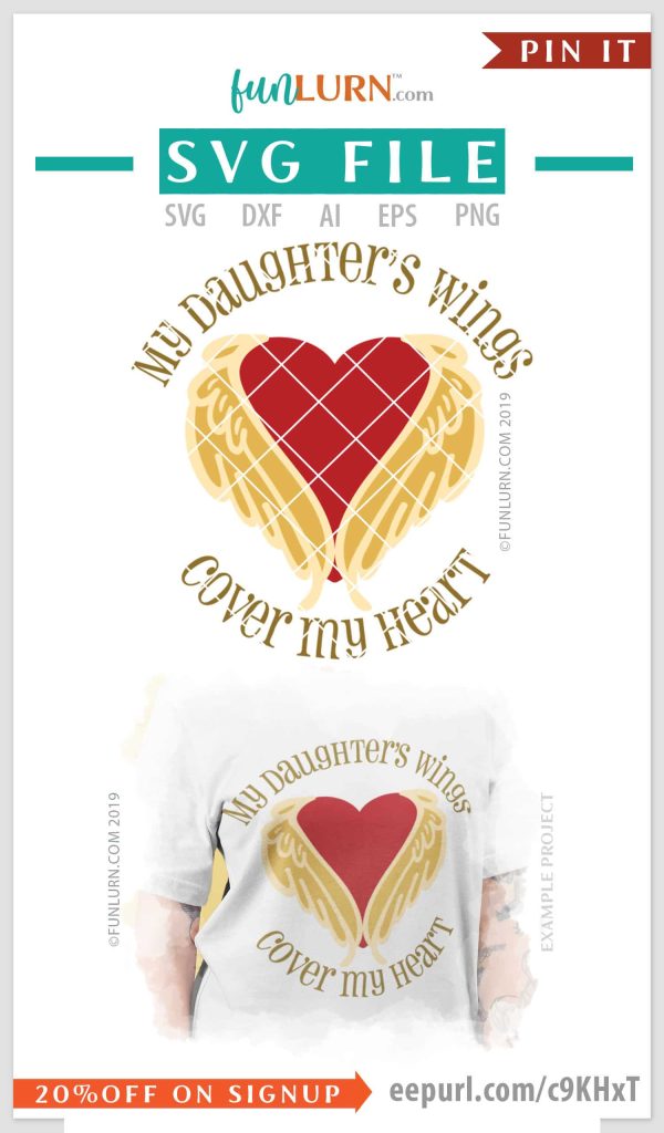 My daughter's wings cover my heart