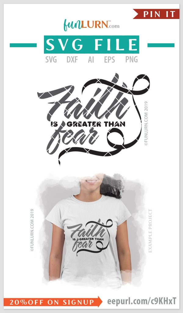 Faith is greater than fear SVG - Black Cancer Awareness Ribbon