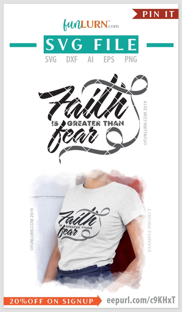 Faith is greater than fear SVG - Grey Ribbon svg