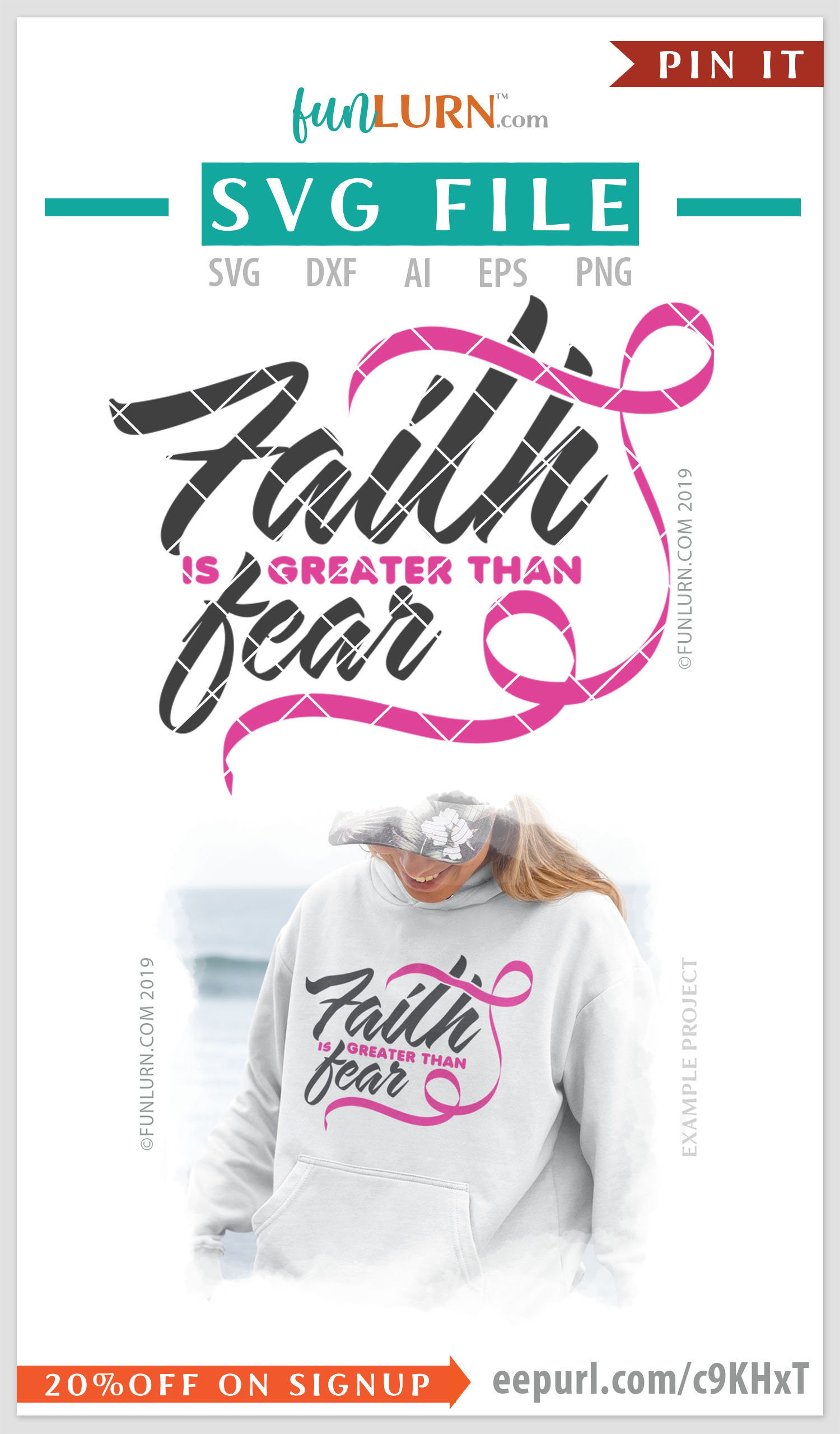 Premium Vector  A pink and white breast cancer awareness poster with the  words faith over fear.