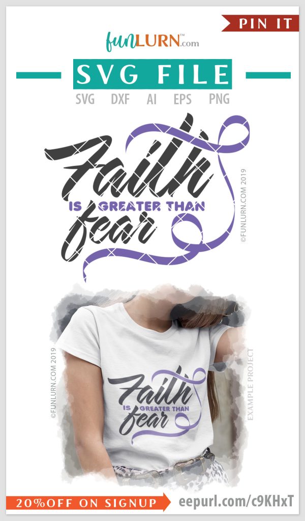 Lilac Awareness Ribbon svg - Faith is greater than fear