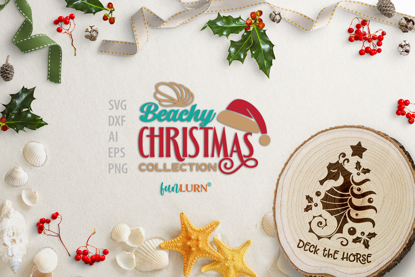 Beachy Christmas SVG Collection | SVG Cut file Bundle - FunLurn