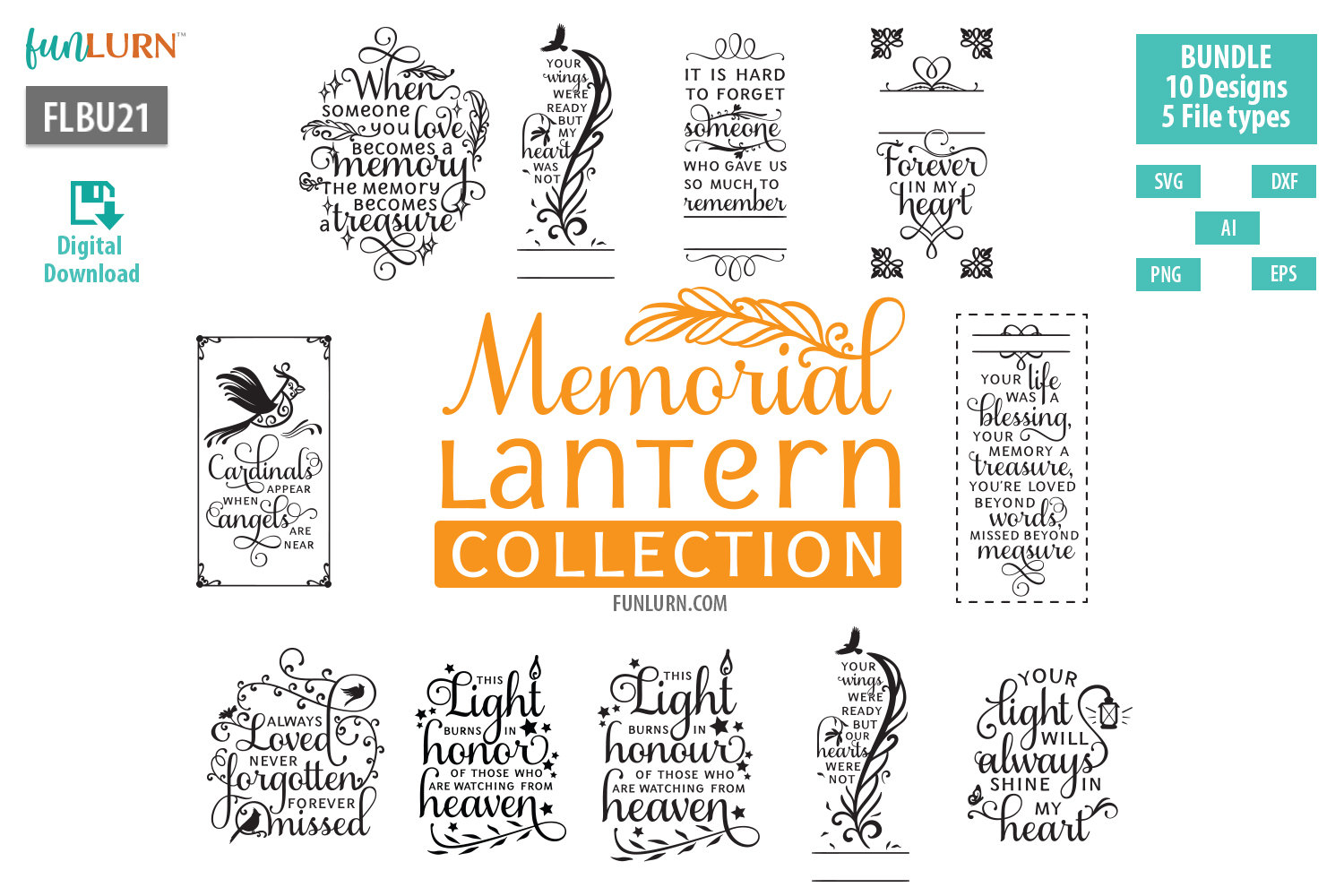 Download Memorial Lantern Collection Memorial Svg Bundle Funlurn PSD Mockup Templates