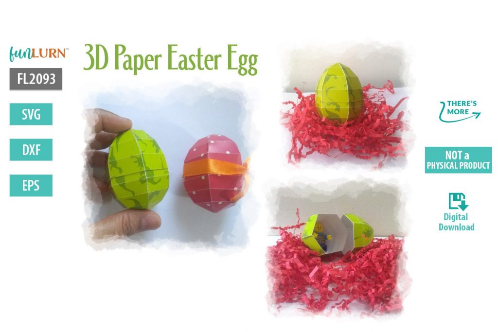 3D Paper Easter Eggs SVG they can be opened like plastic Easter eggs