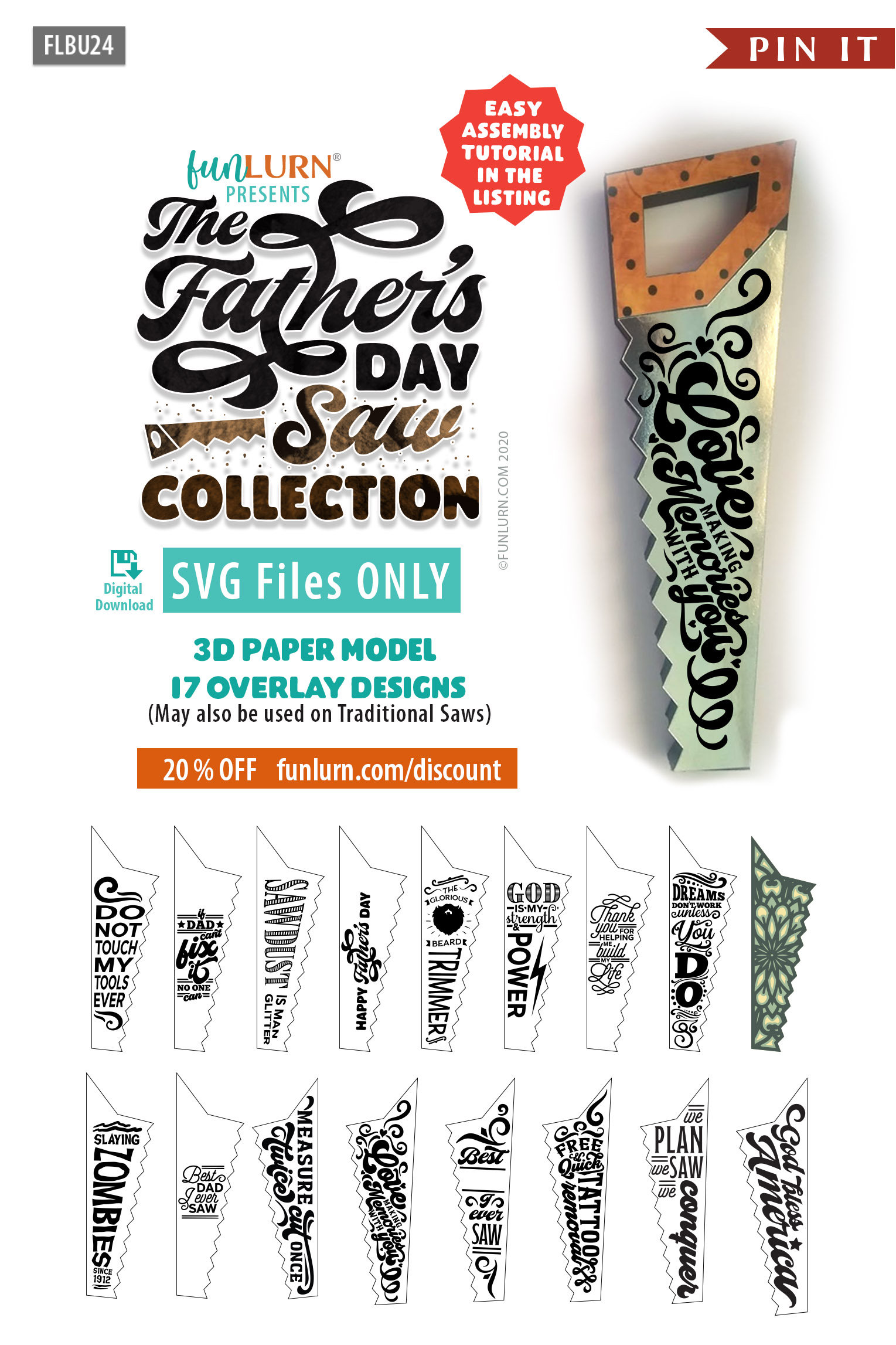 Download 3d Paper Saw With 17 Overlay Designs For Father S Day Funlurn