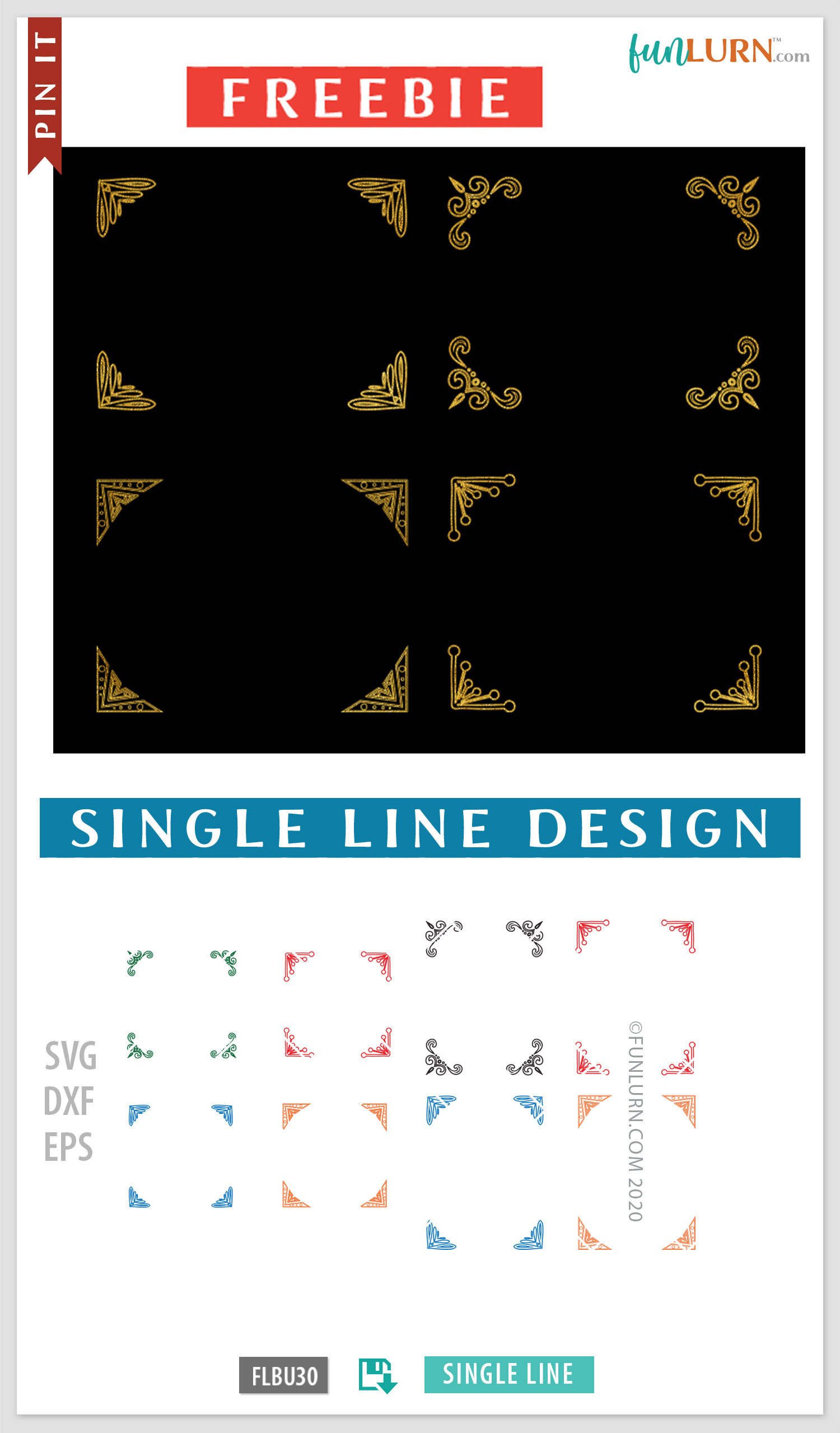 Download Single Line Artistic Corners Free Single Line Foil Quill ...