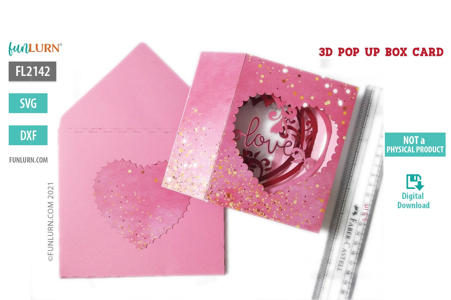 Download 3d Pop Up Heart Shaped Box Card Valentine S Day Svg Funlurn