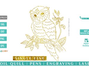 Single Line Owl SVG