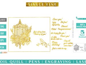Single Line Ornate birdcage 2 with Mix and Match sentiments