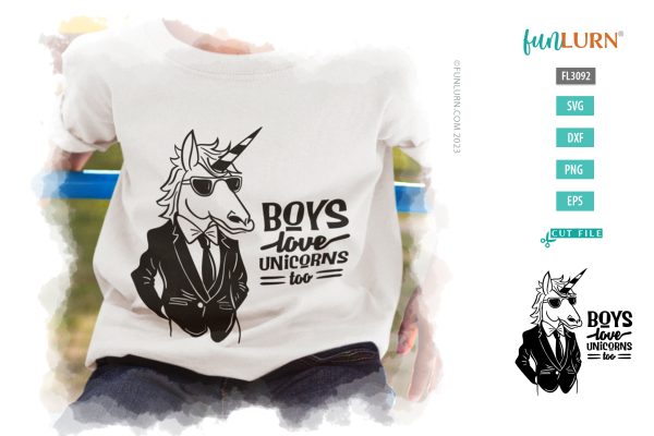 Boys love Unicorns too SVG